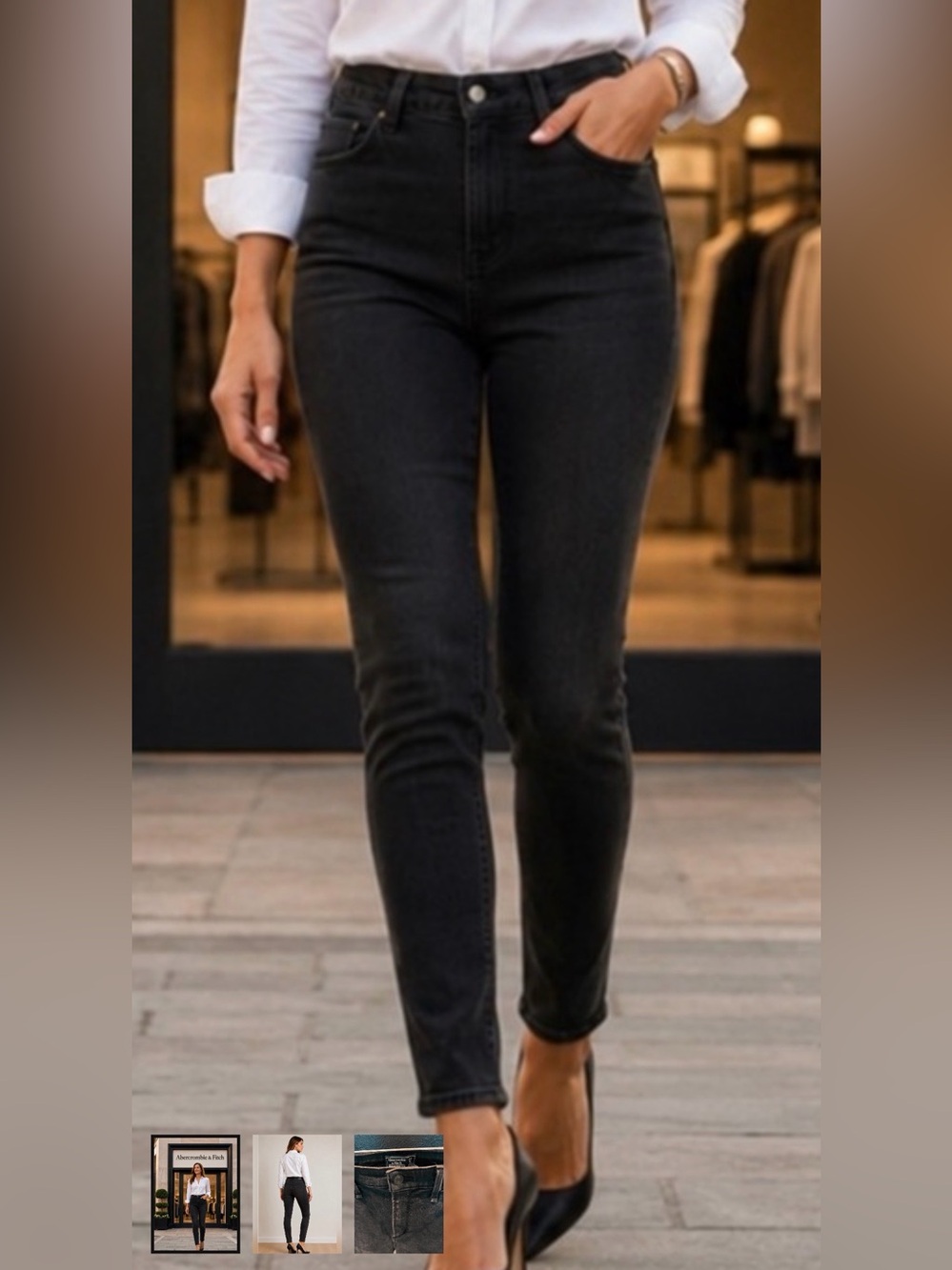 Abercrombie & Fitch Women's Black Skinny Jeans Size 4 Short 27 Waist